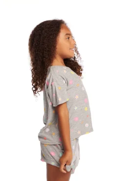 Store Chaser Brand Devin Embroidered Flowers Girls Tee
