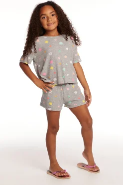 Store Chaser Brand Devin Embroidered Flowers Girls Tee