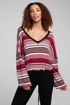 Best Chaser Brand Diamond Roxy Stripe Long Sleeve