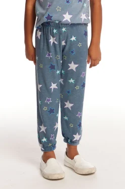 Outlet Chaser Brand Embroidery Stars Girls Cozy Knit Sweatpant