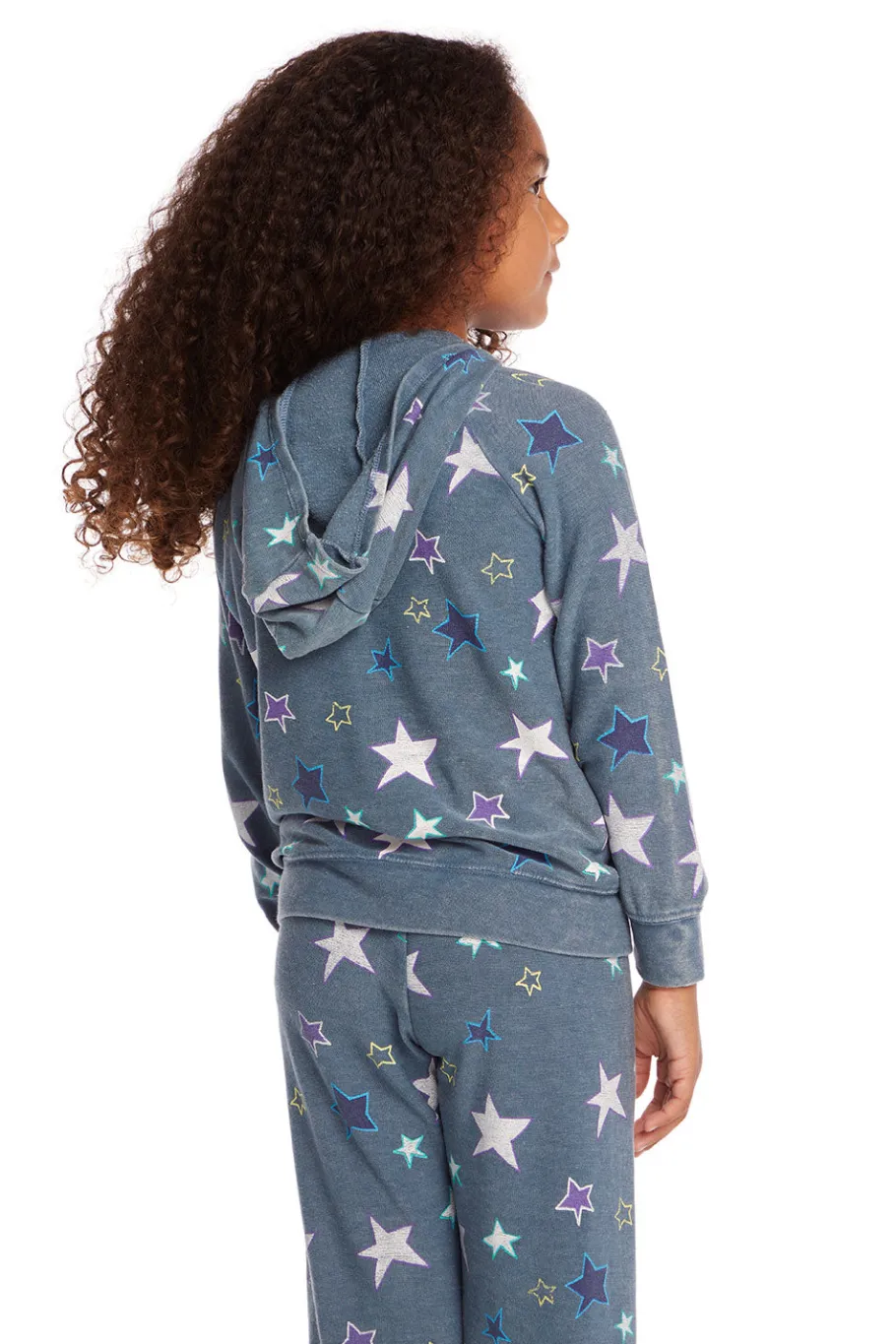 Discount Chaser Brand Embroidery Stars Girls Zip-up Hoodie