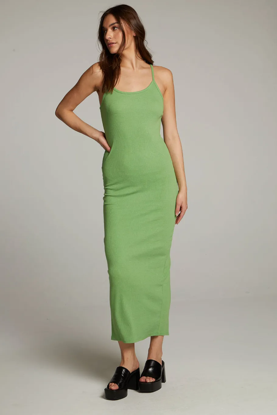 Outlet Chaser Brand Emma Piquant Green Maxi Dress