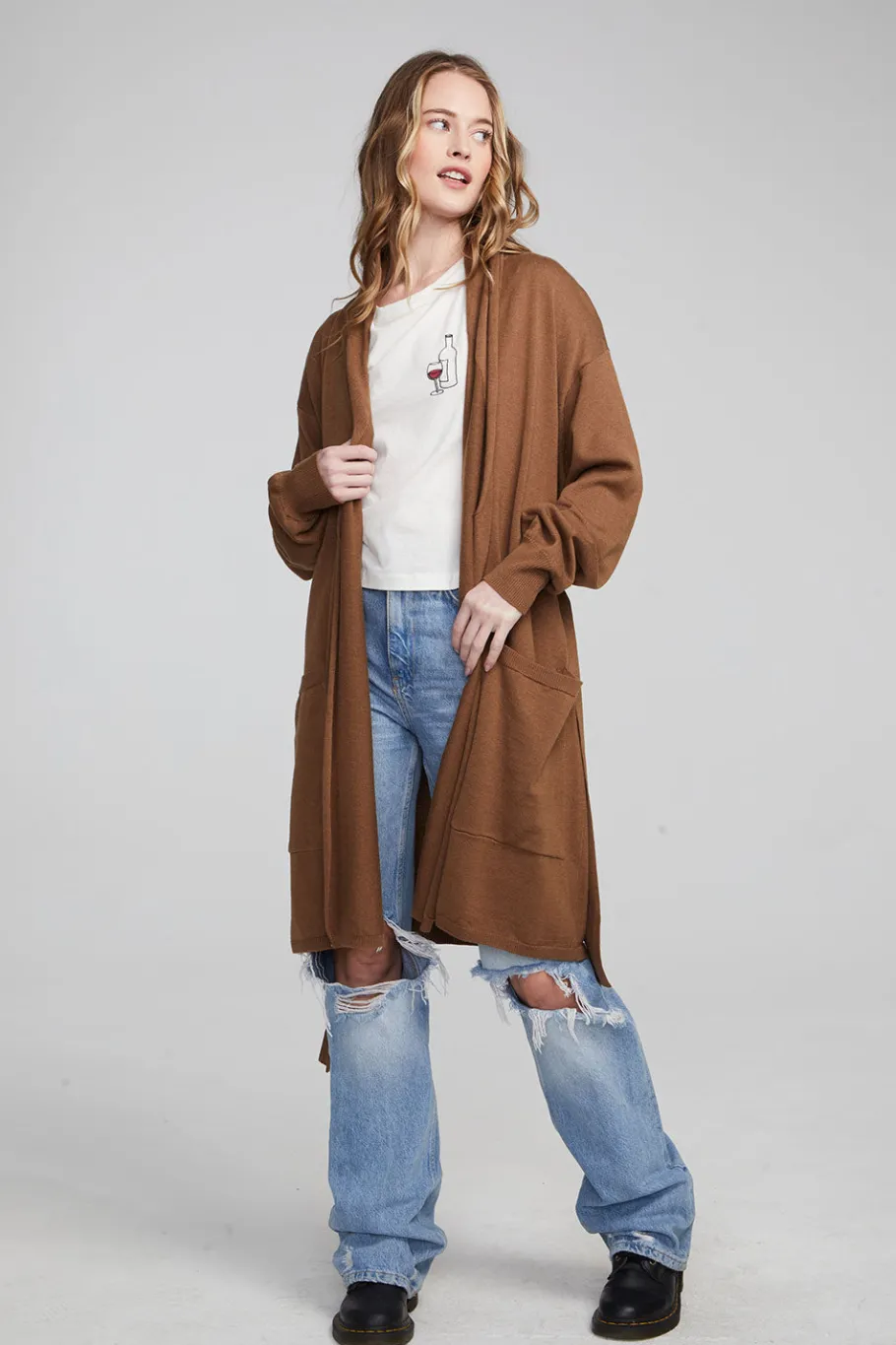 Sale Chaser Brand Eve Deep Taupe Sweater