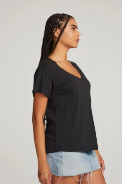 Cheap Chaser Brand Everyday Essential Black V-neck Tee