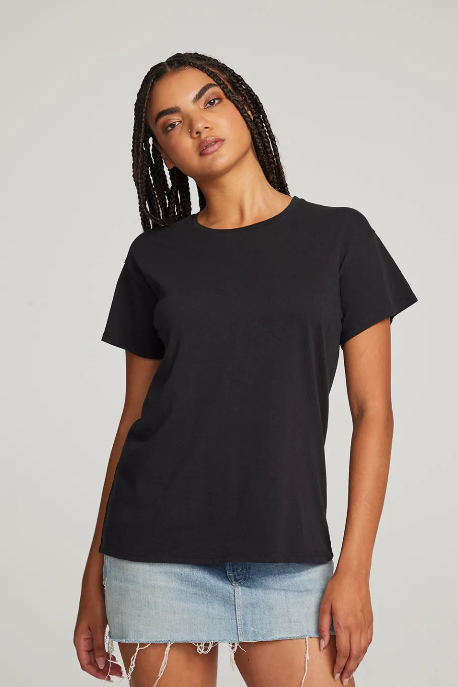 Discount Chaser Brand Everyday Essential Black Crew Neck Tee