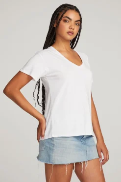 Flash Sale Chaser Brand Everyday Essential White V-neck Tee