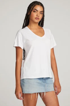 Flash Sale Chaser Brand Everyday Essential White V-neck Tee