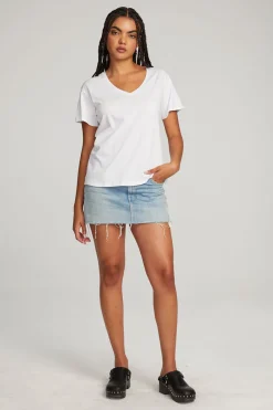 Flash Sale Chaser Brand Everyday Essential White V-neck Tee
