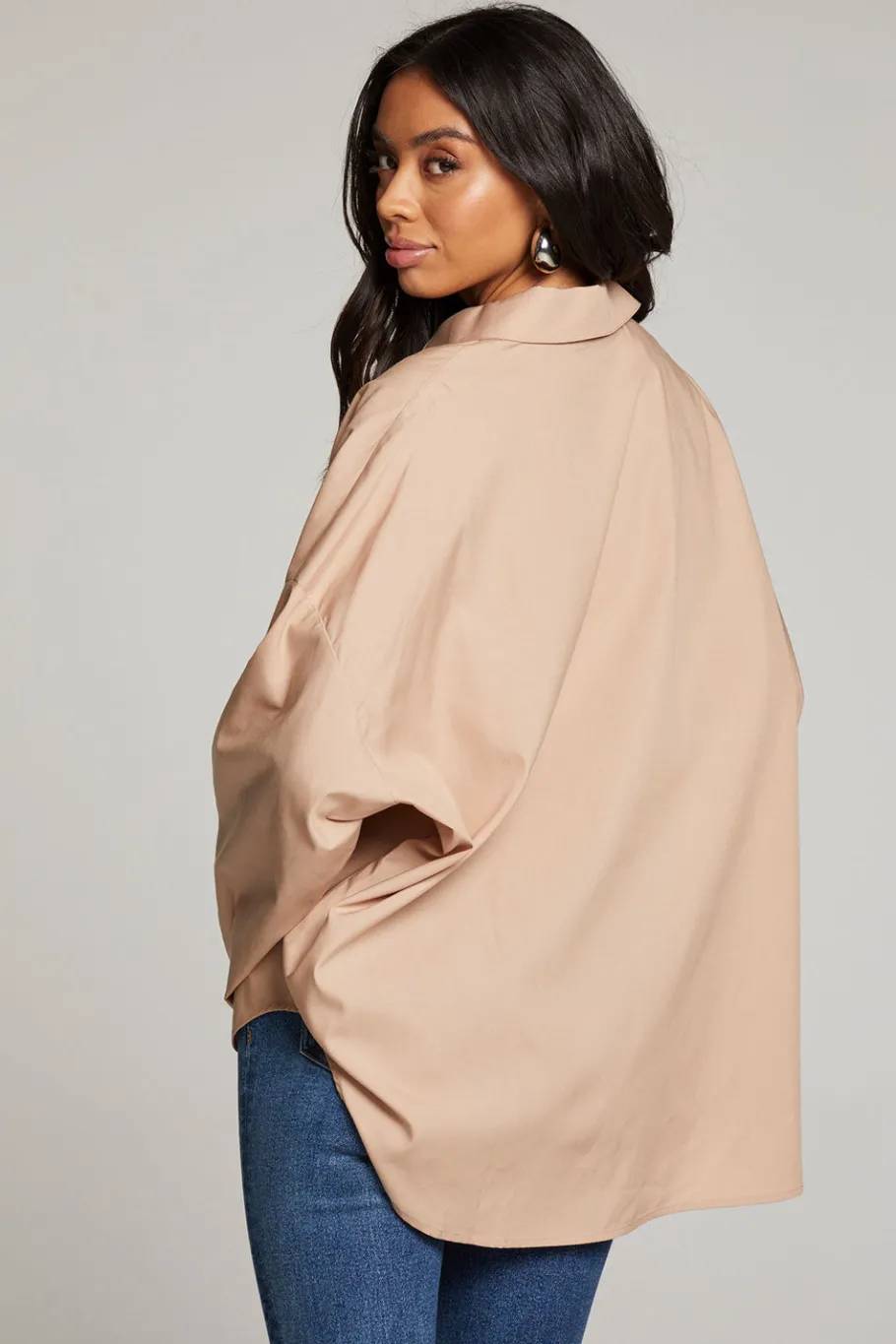 Online Chaser Brand Ezra Warm Taupe Button Up
