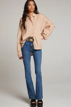 Online Chaser Brand Ezra Warm Taupe Button Up