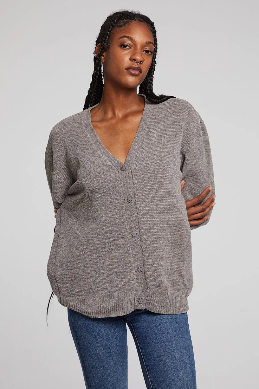 Cheap Chaser Brand Fairfax Foggy City Cardigan