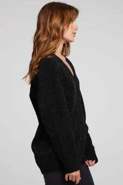 New Chaser Brand Fairfax Licorice Cardigan