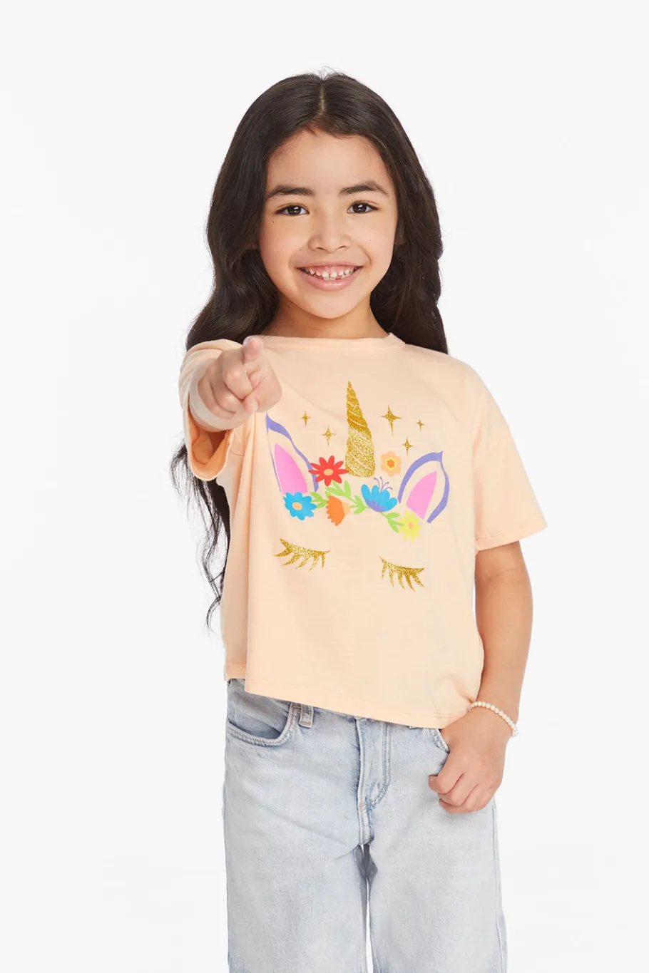 Best Chaser Brand Floral Unicorn Girls Tee