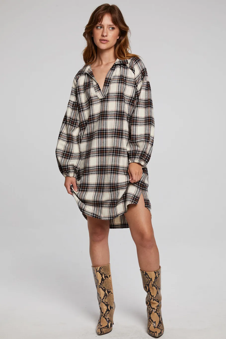 Best Chaser Brand Folk Americana Plaid Mini Dress