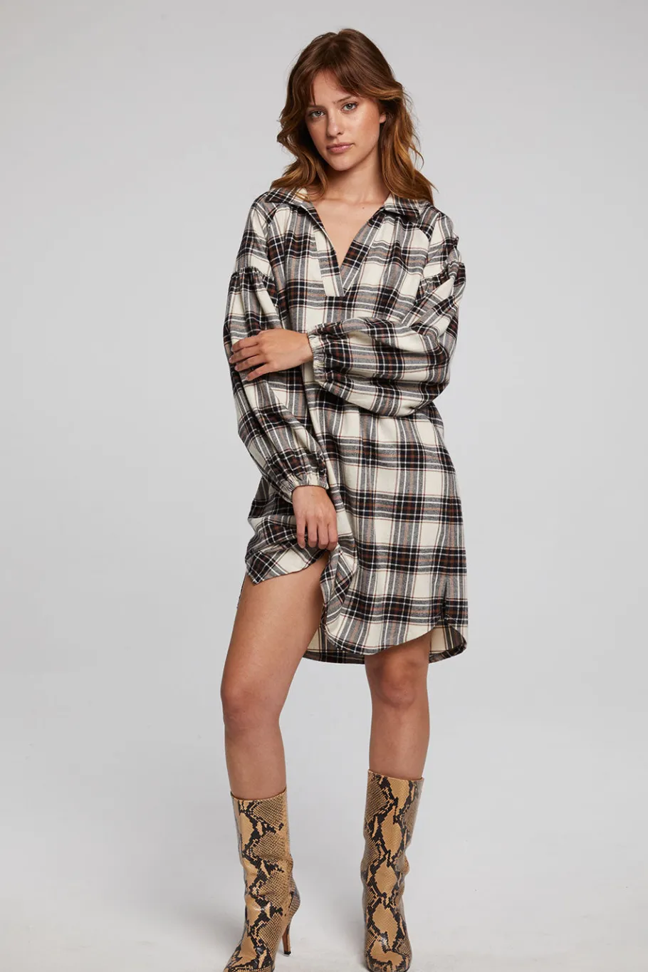 Best Chaser Brand Folk Americana Plaid Mini Dress