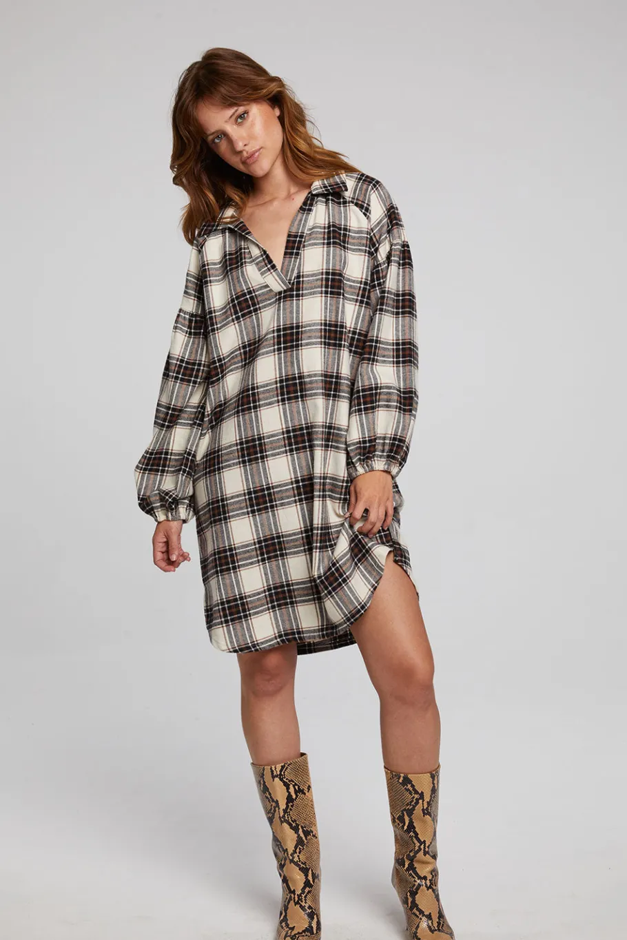 Best Chaser Brand Folk Americana Plaid Mini Dress