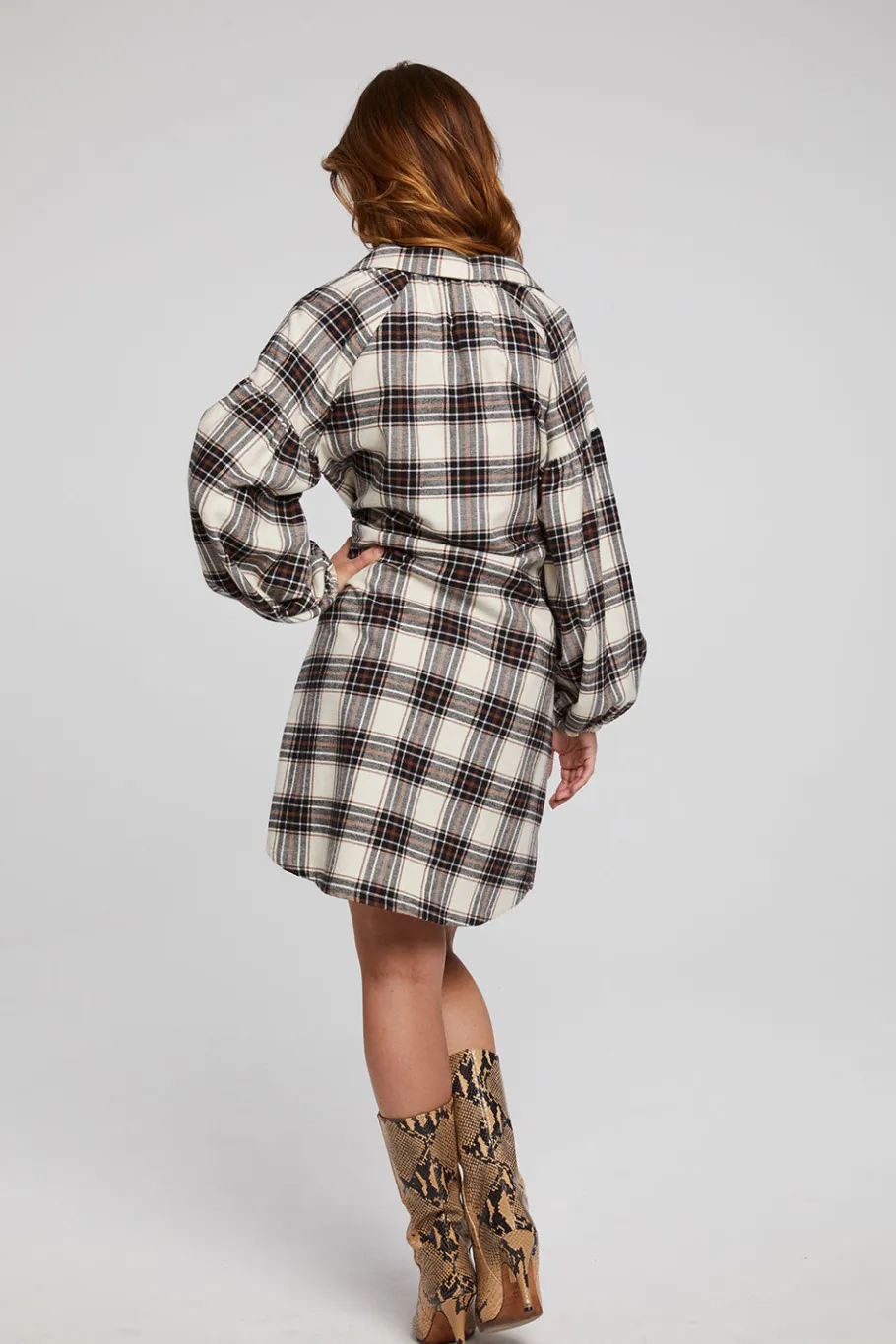 Best Chaser Brand Folk Americana Plaid Mini Dress