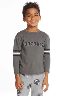 Flash Sale Chaser Brand Football Stripes Boys Long Sleeve Crew Neck Tee