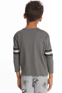 Flash Sale Chaser Brand Football Stripes Boys Long Sleeve Crew Neck Tee