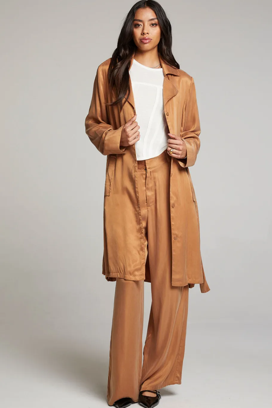 Cheap Chaser Brand Ford Toffee Trench Coat