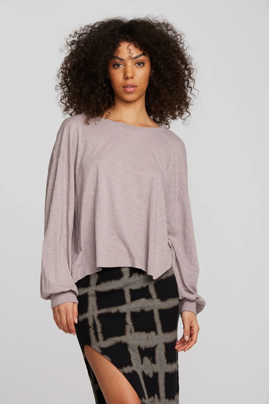 Fashion Chaser Brand Gauze Jersey Long Sleeve Tee