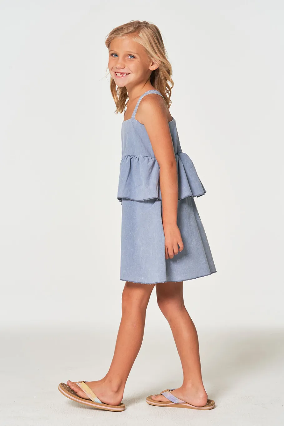 Flash Sale Chaser Brand Girls Coastal Cloth Flouncy Sundress