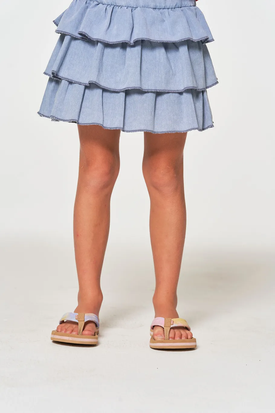 New Chaser Brand Girls Coastal Cloth Tiered Ruffle Skort