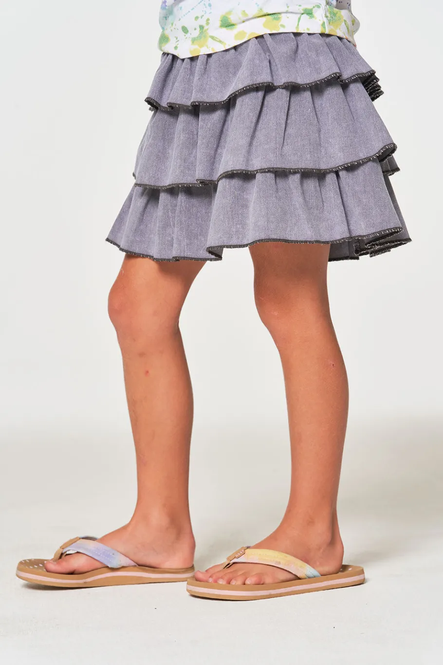 Cheap Chaser Brand Girls Coastal Cloth Tiered Ruffle Skort
