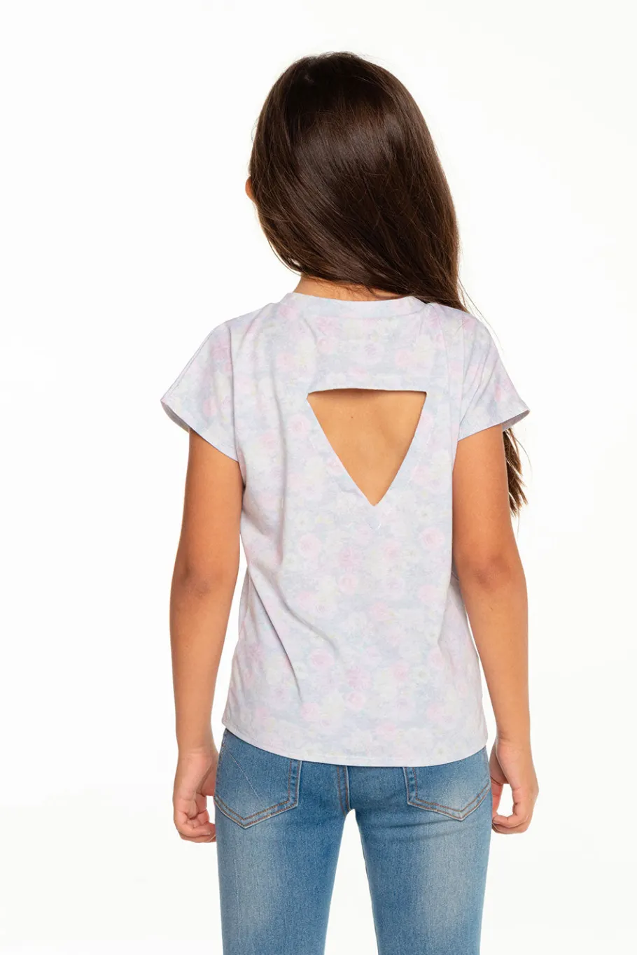 Online Chaser Brand Girls Recycled Vintage Jersey Cap Sleeve Vent Back Tee