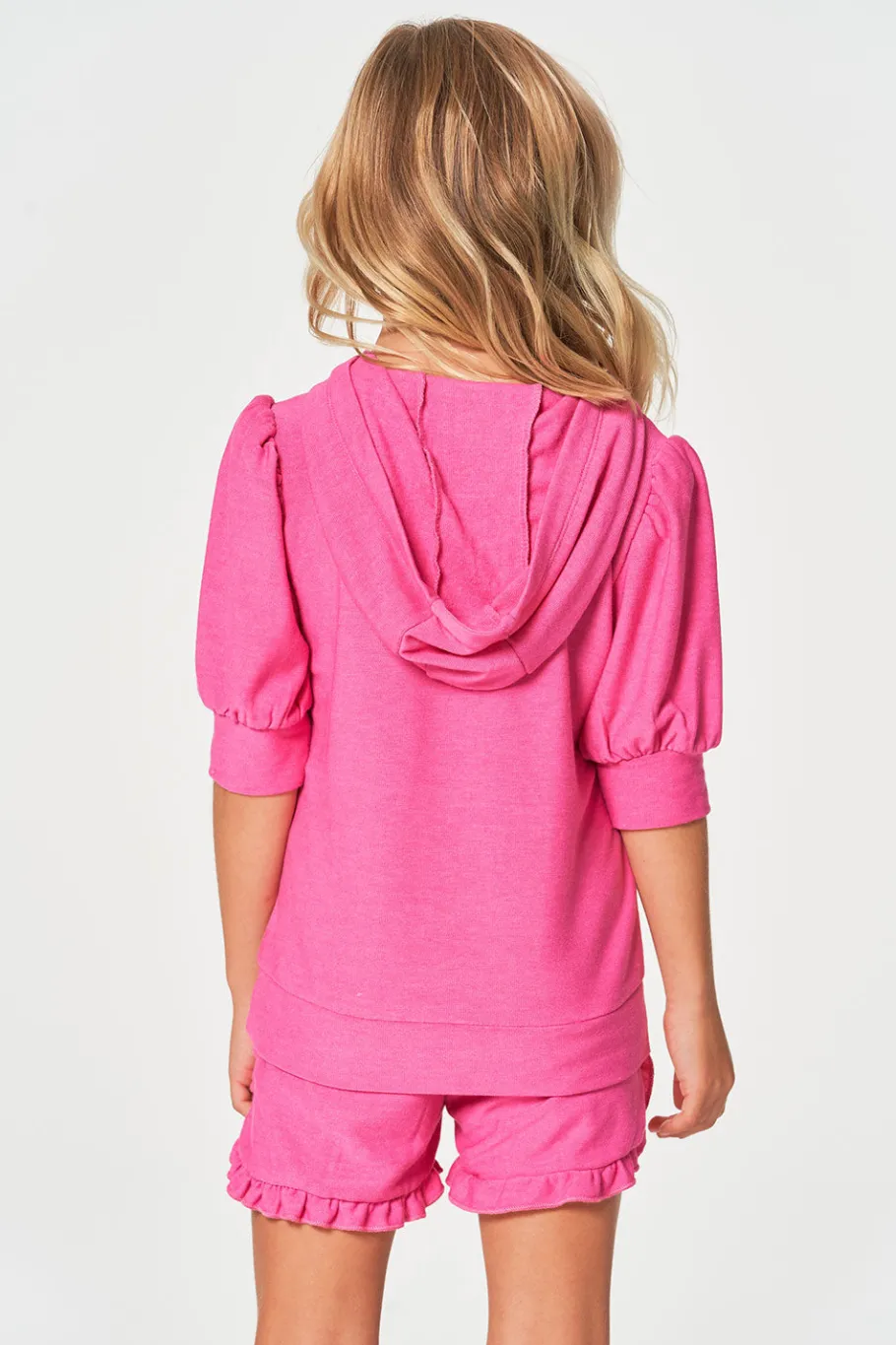 Outlet Chaser Brand Girls RPET Cozy Knit 3/4 Puff Sleeve Hoodie