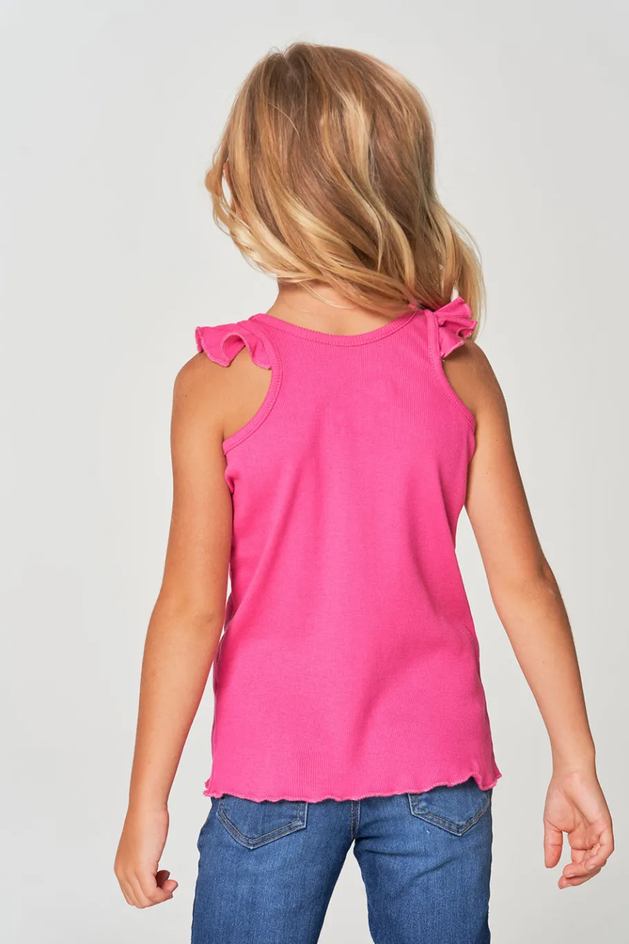 Flash Sale Chaser Brand Girls RPET Vintage Rib Ruffle Racer Tank