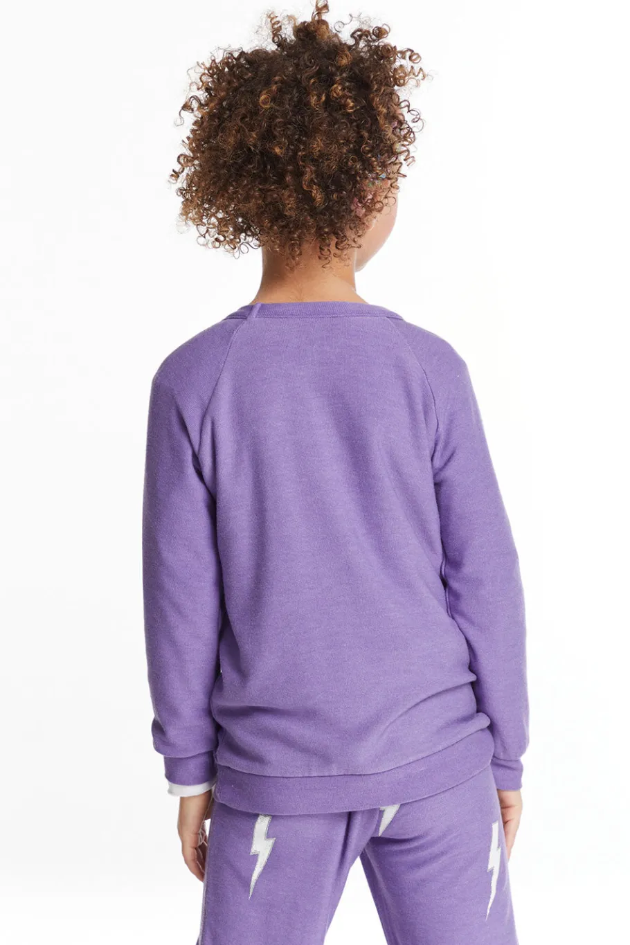 Discount Chaser Brand Glitter Bolt Girls Raglan Pullover