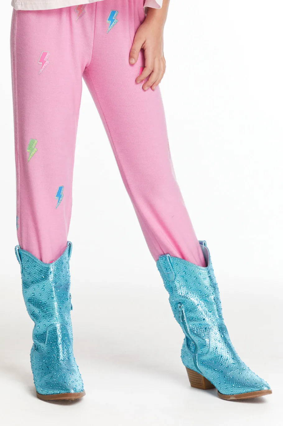 Shop Chaser Brand Glitter Bolts Girls Pant