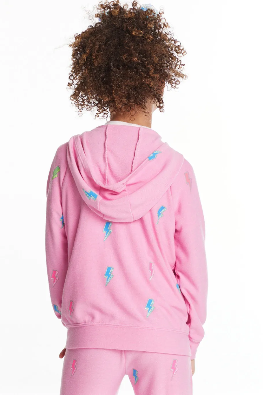 Clearance Chaser Brand Glitter Bolts Girls Zipup Hoodie