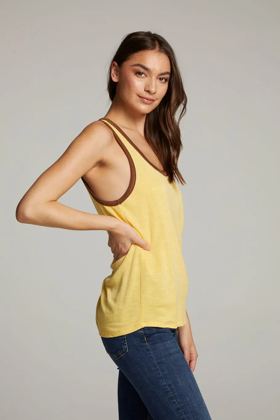 Clearance Chaser Brand Gloria Banana Cream Tank Top