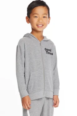 New Chaser Brand Good Times Boys Long Sleeve Zip Up Hoodie