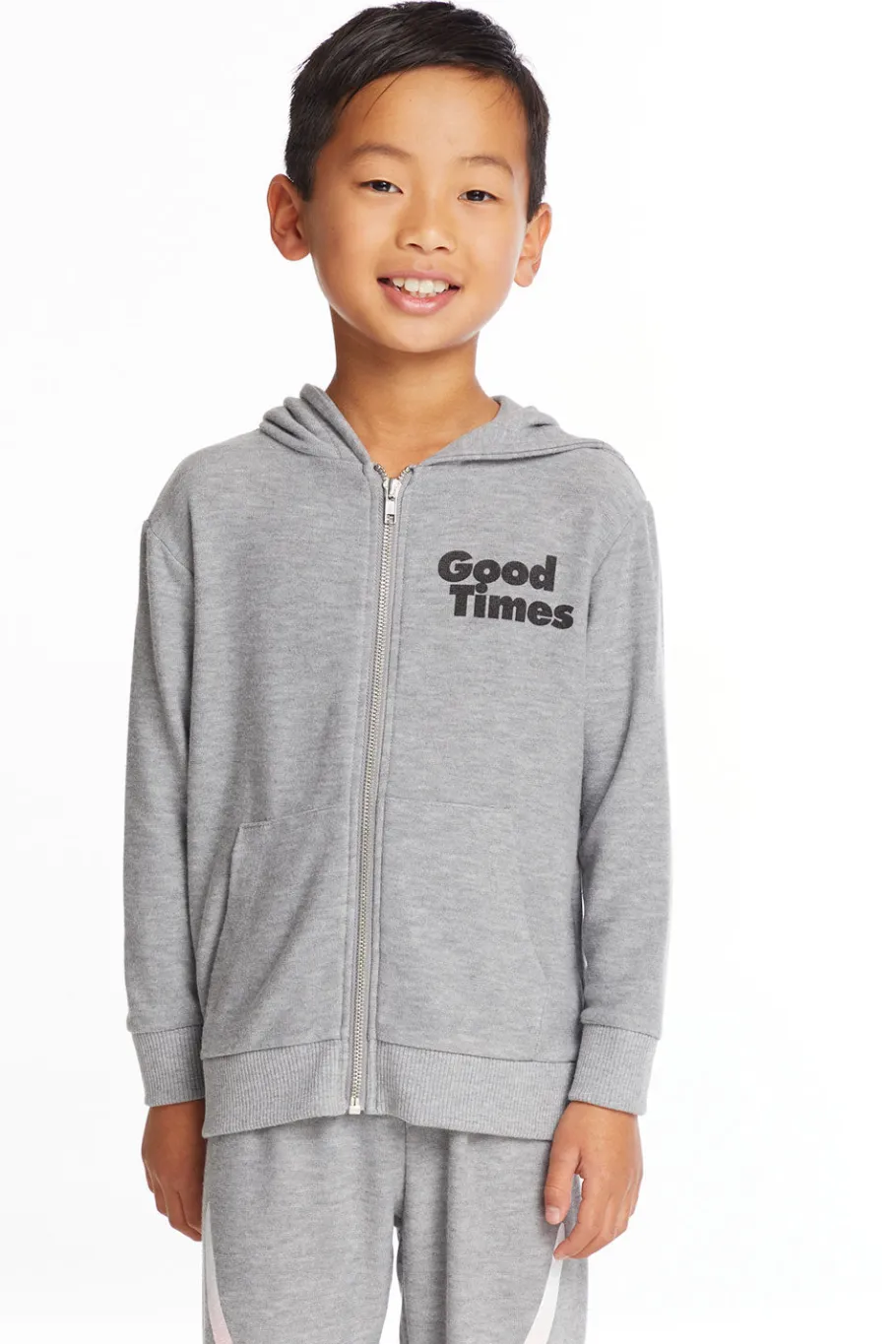New Chaser Brand Good Times Boys Long Sleeve Zip Up Hoodie