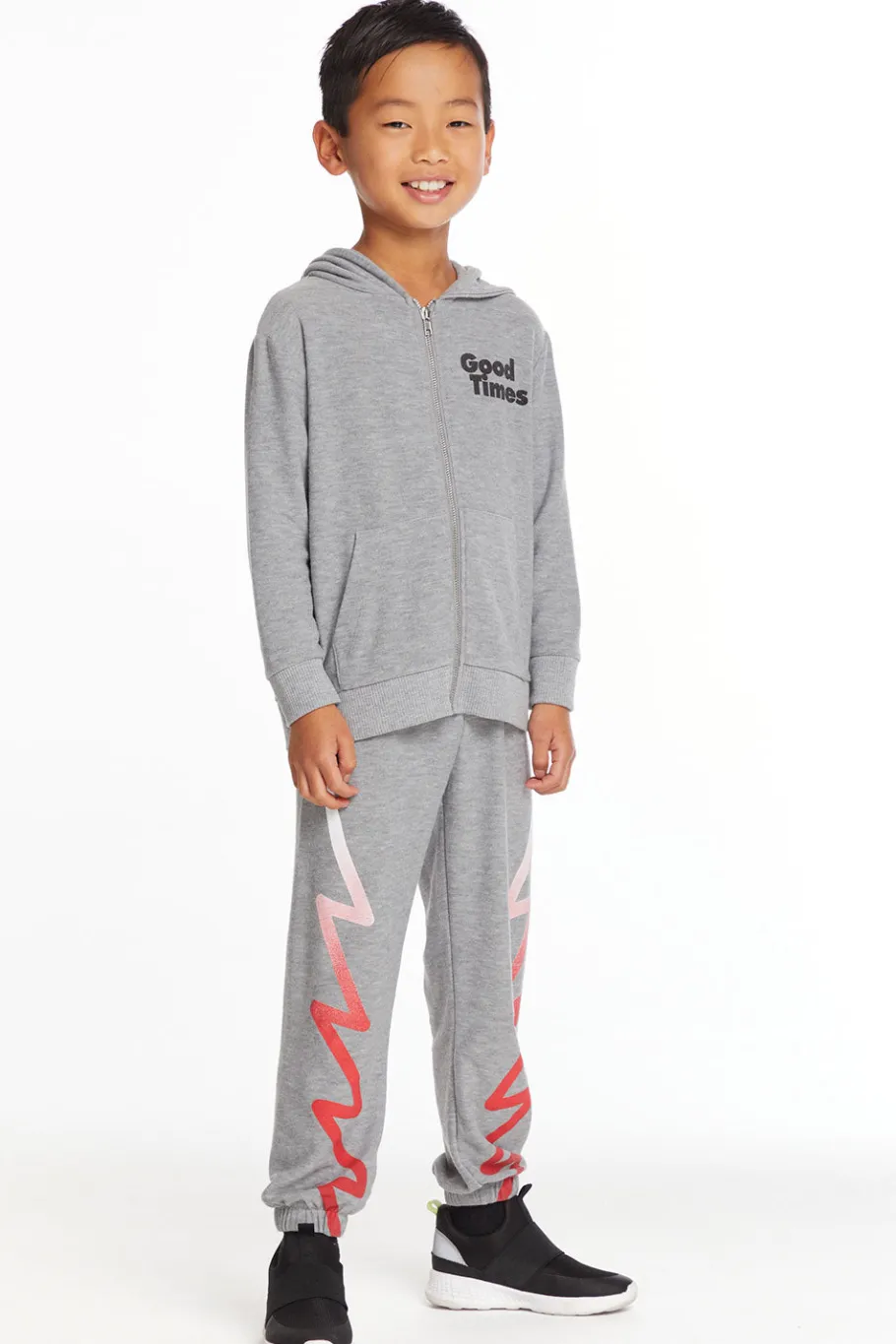New Chaser Brand Good Times Boys Long Sleeve Zip Up Hoodie
