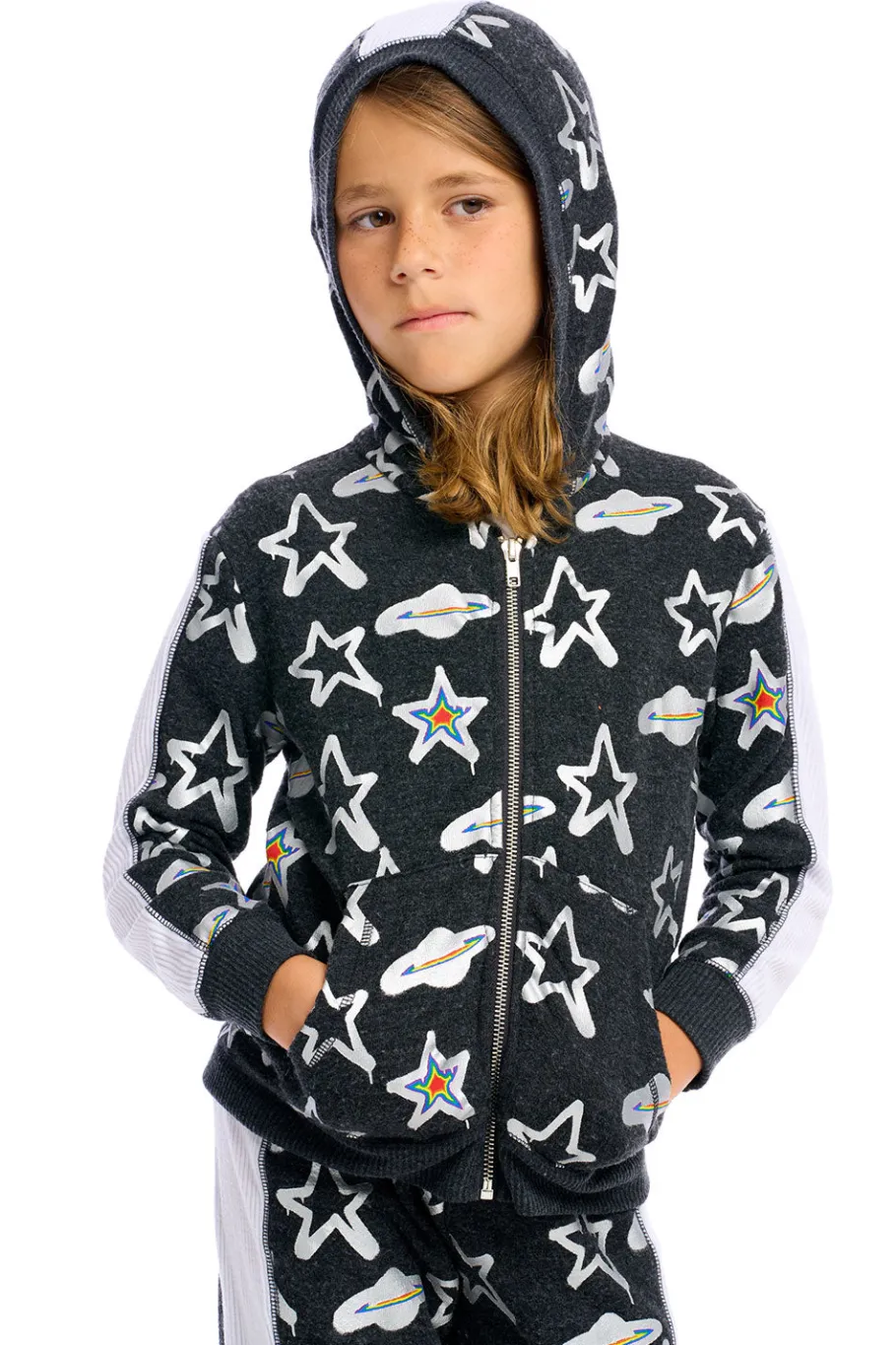 Cheap Chaser Brand Graffiti Saturn Zip Up Hoodie