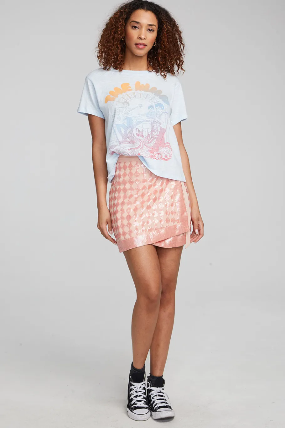 Online Chaser Brand Gramercy Wrap Skirt Embellished Check