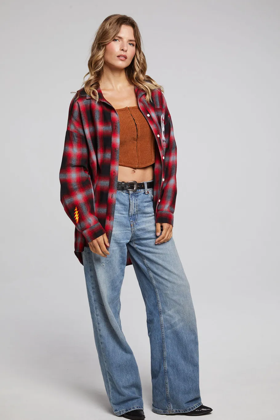 Hot Chaser Brand Grateful Dead Dancing Bear Button Down Flannel
