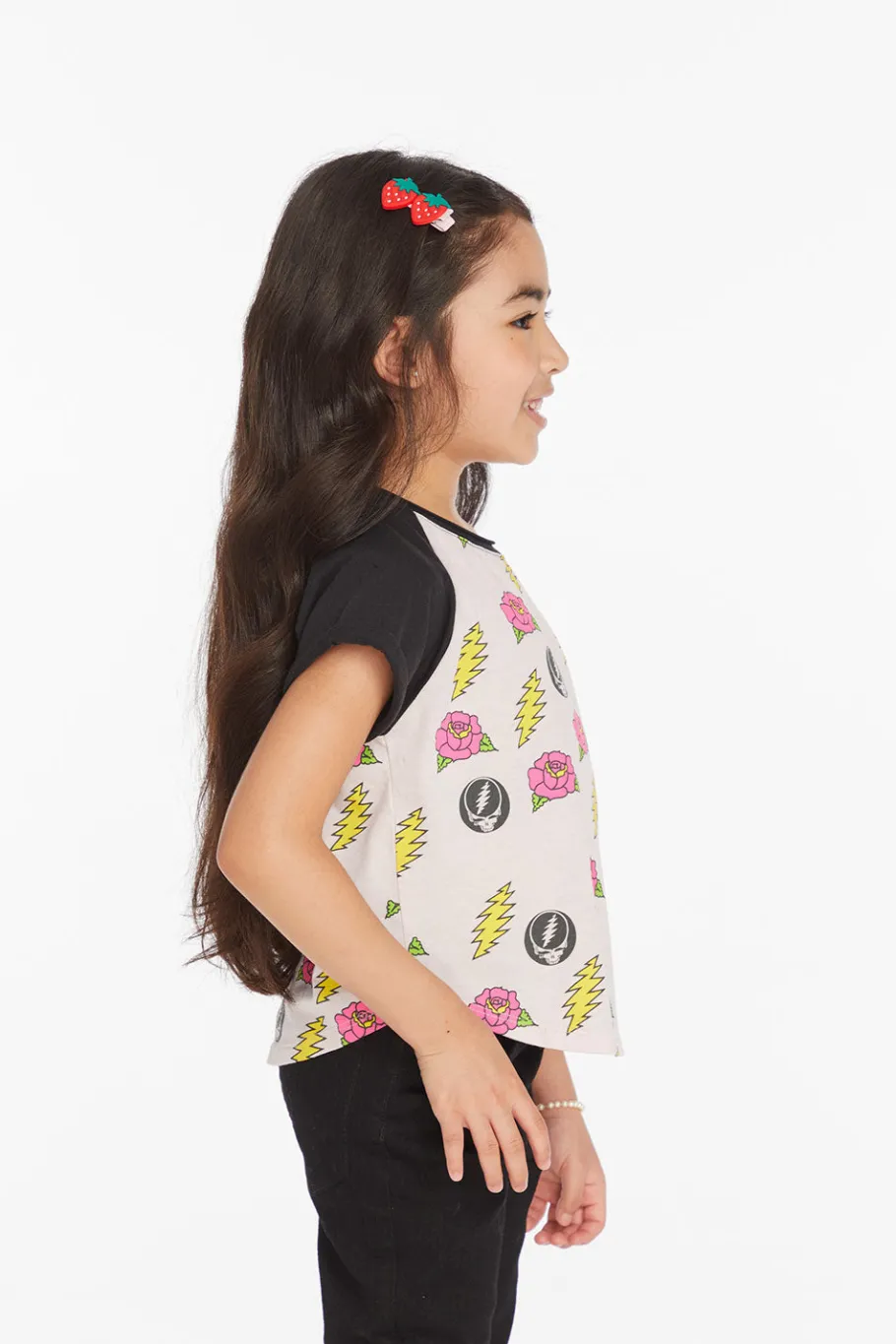 Hot Chaser Brand Grateful Dead Skull & Roses Girls Tee