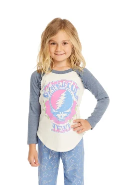 Hot Chaser Brand Grateful Dead Skull & Roses Baseball Tee
