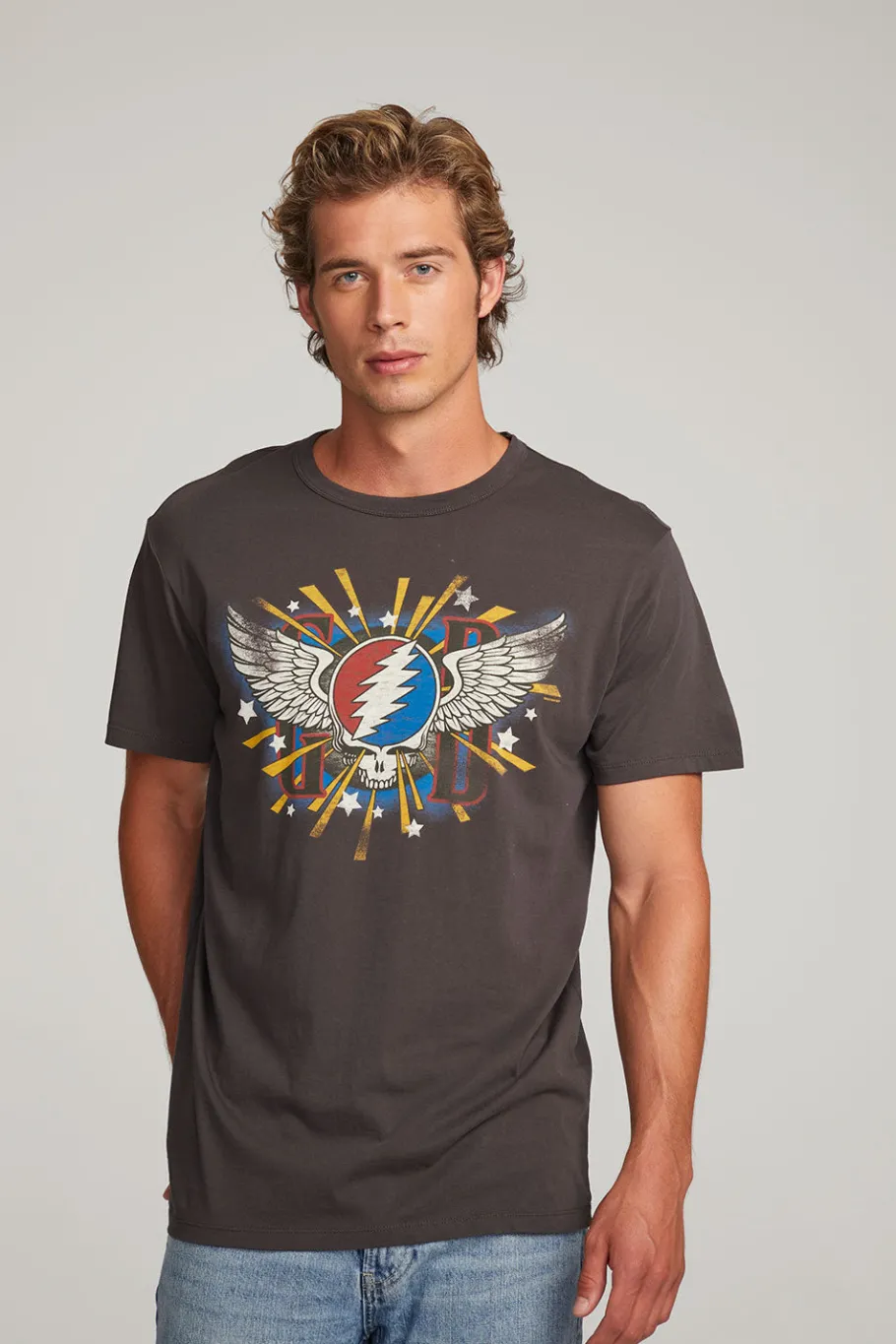 Flash Sale Chaser Brand Grateful Dead Skull & Wings Mens Tee