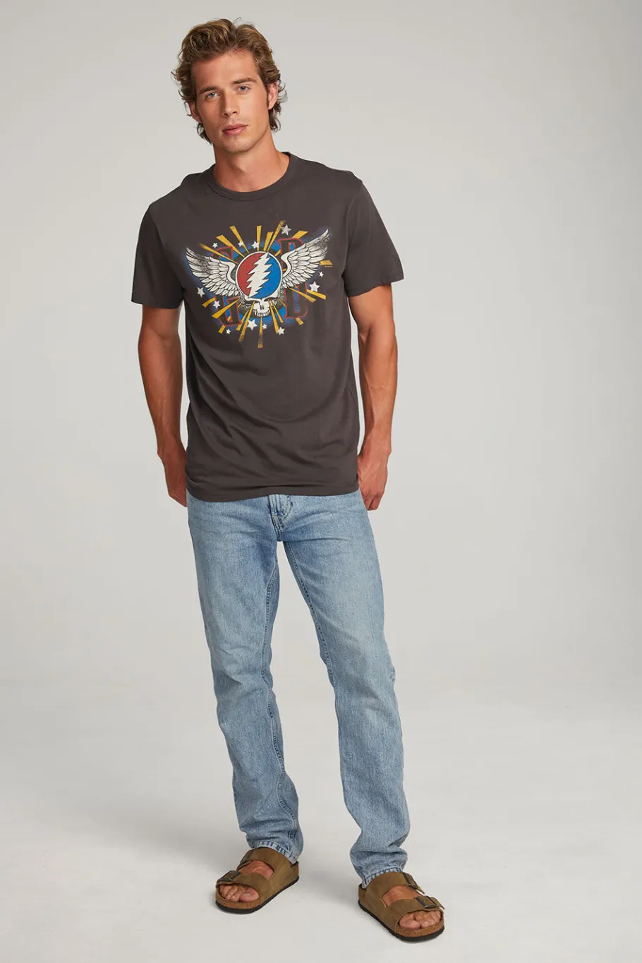 Flash Sale Chaser Brand Grateful Dead Skull & Wings Mens Tee