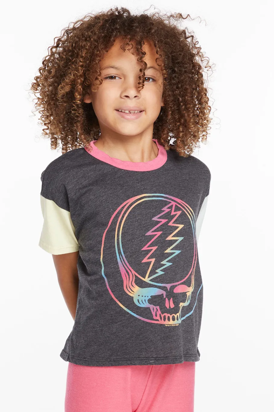 Flash Sale Chaser Brand Grateful Dead Steal Your Face Rainbow Girls Tee