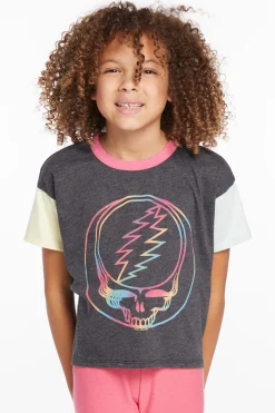 Flash Sale Chaser Brand Grateful Dead Steal Your Face Rainbow Girls Tee