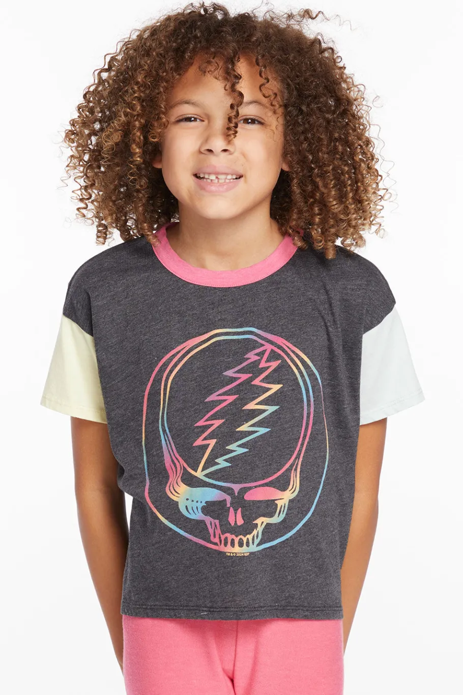 Flash Sale Chaser Brand Grateful Dead Steal Your Face Rainbow Girls Tee