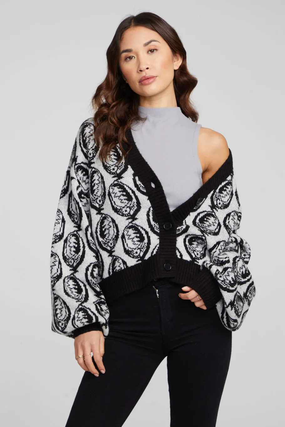 Hot Chaser Brand Grateful Dead Steal Your Face Cardigan