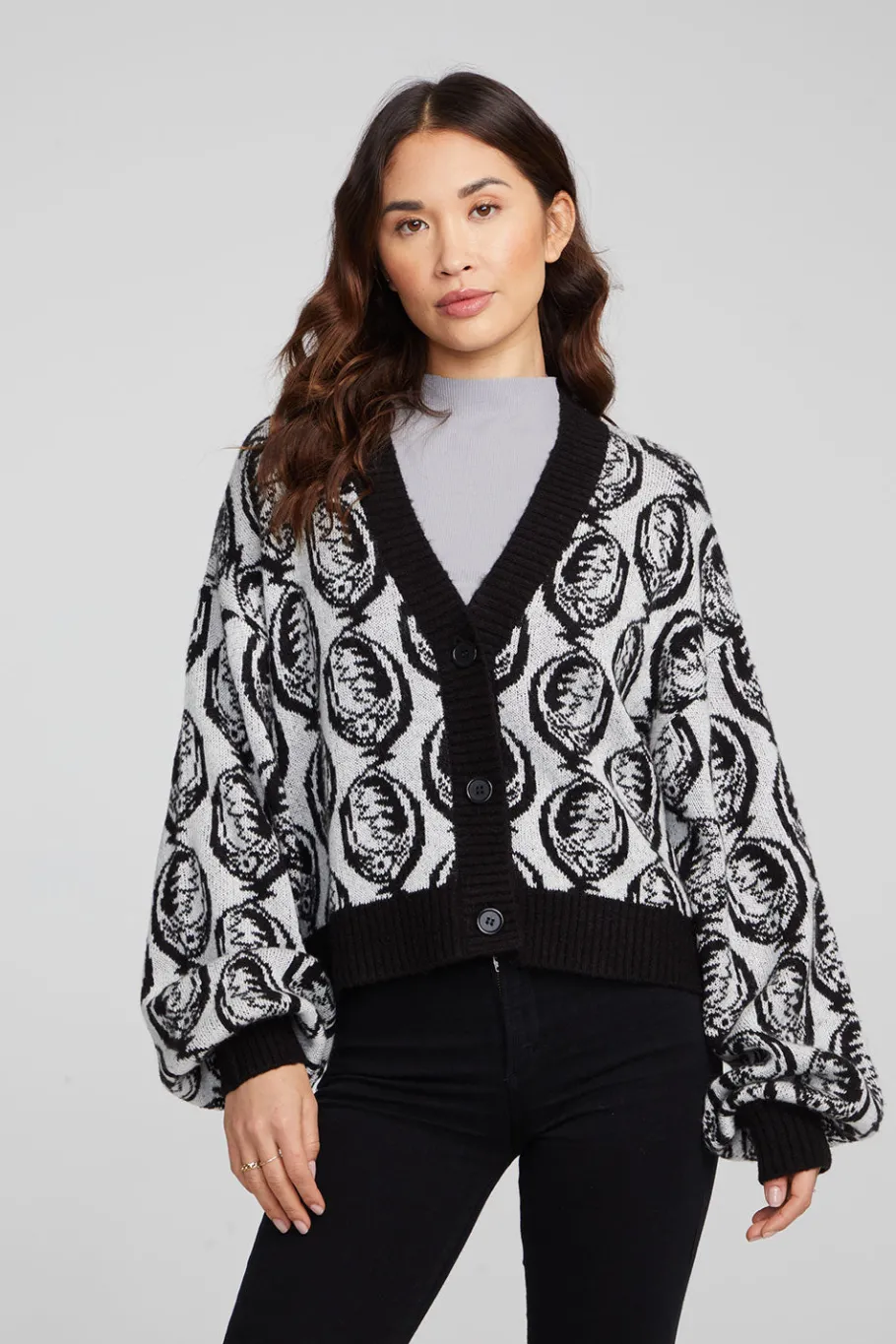 Hot Chaser Brand Grateful Dead Steal Your Face Cardigan
